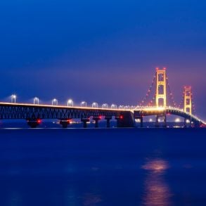 Mackinac Island Bridge at Night