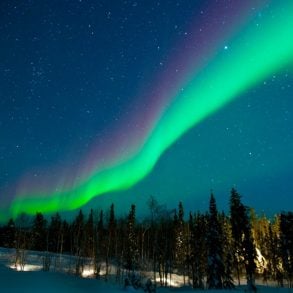 Northern lights stream across the Upper Peninsula sky