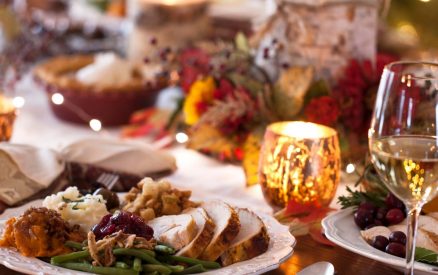 Picture of food on a table at Thanksgiving in Michigan