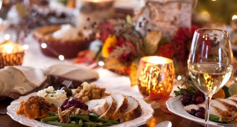 Picture of food on a table at Thanksgiving in Michigan