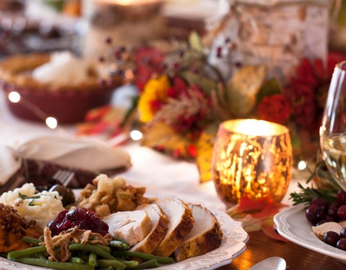 Picture of food on a table at Thanksgiving in Michigan