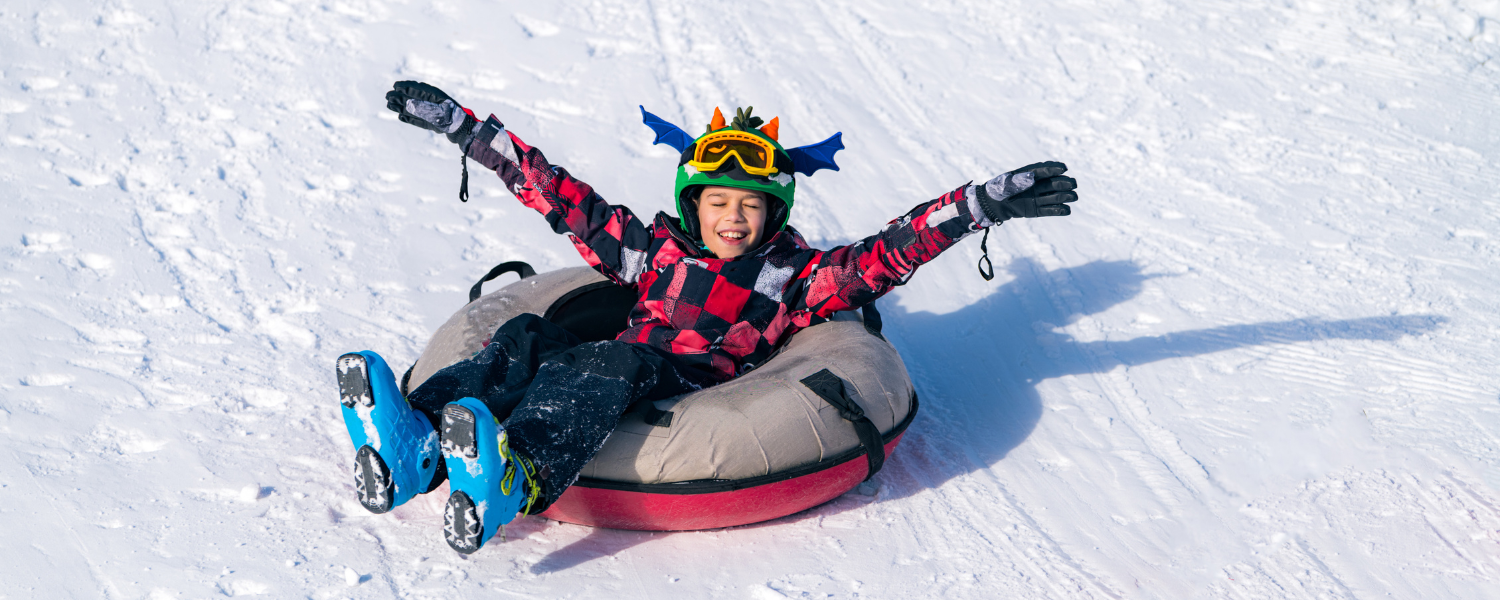 child snow tubing