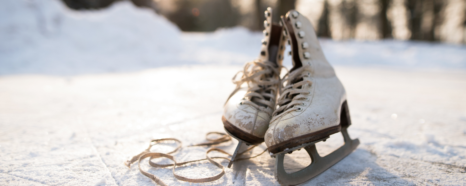 ice skates on outdoor ice rink