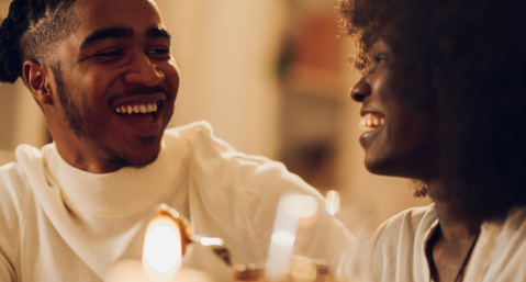 couple dining by candlelight