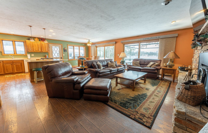 vacation rental living room and kitchen